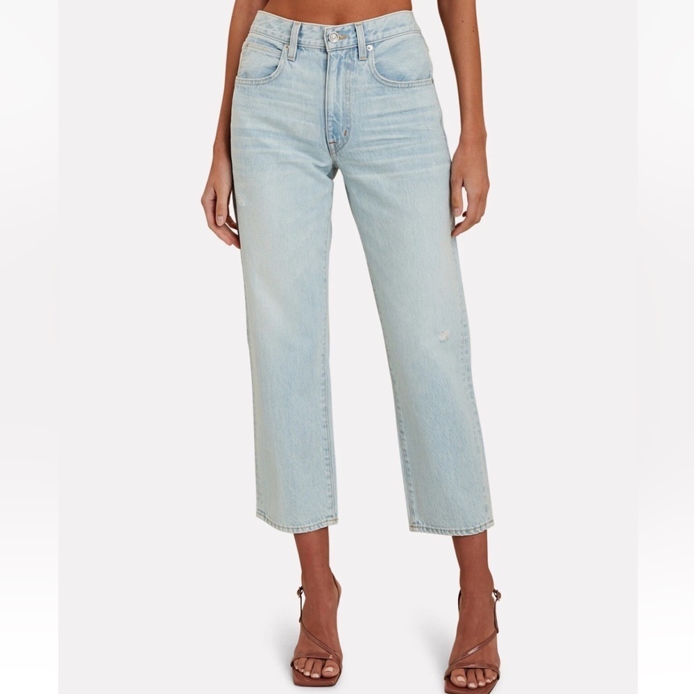 SLVRLAKE Sophie Crop Organic Mid-Rise Straight Jeans Love Song Denim Women’s 27